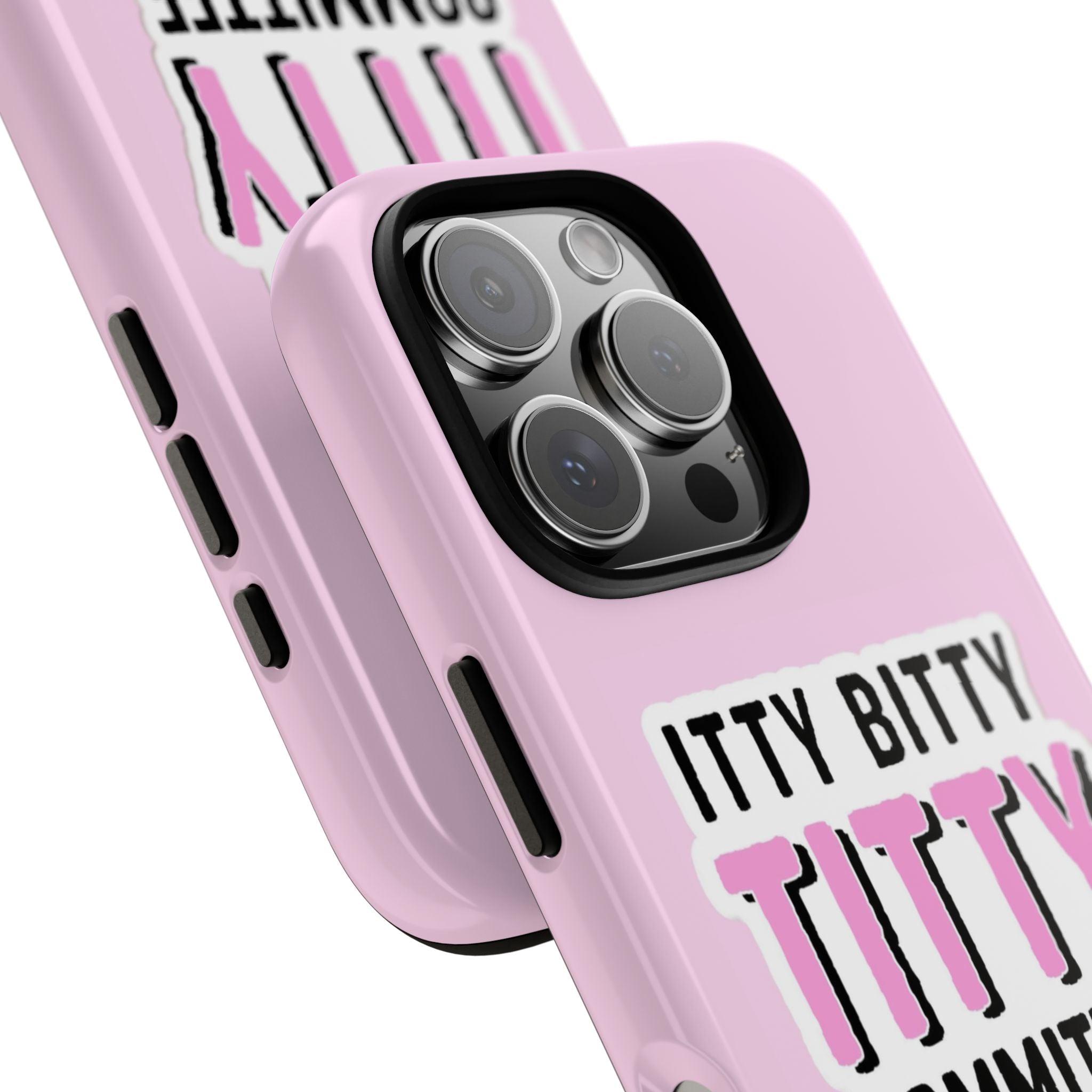 Pink Phone Case with Itty Bitty Titty Committee Design, Funny Phone Cover, Gift for Her, Cute Cellphone Case, Quirky Accessory
