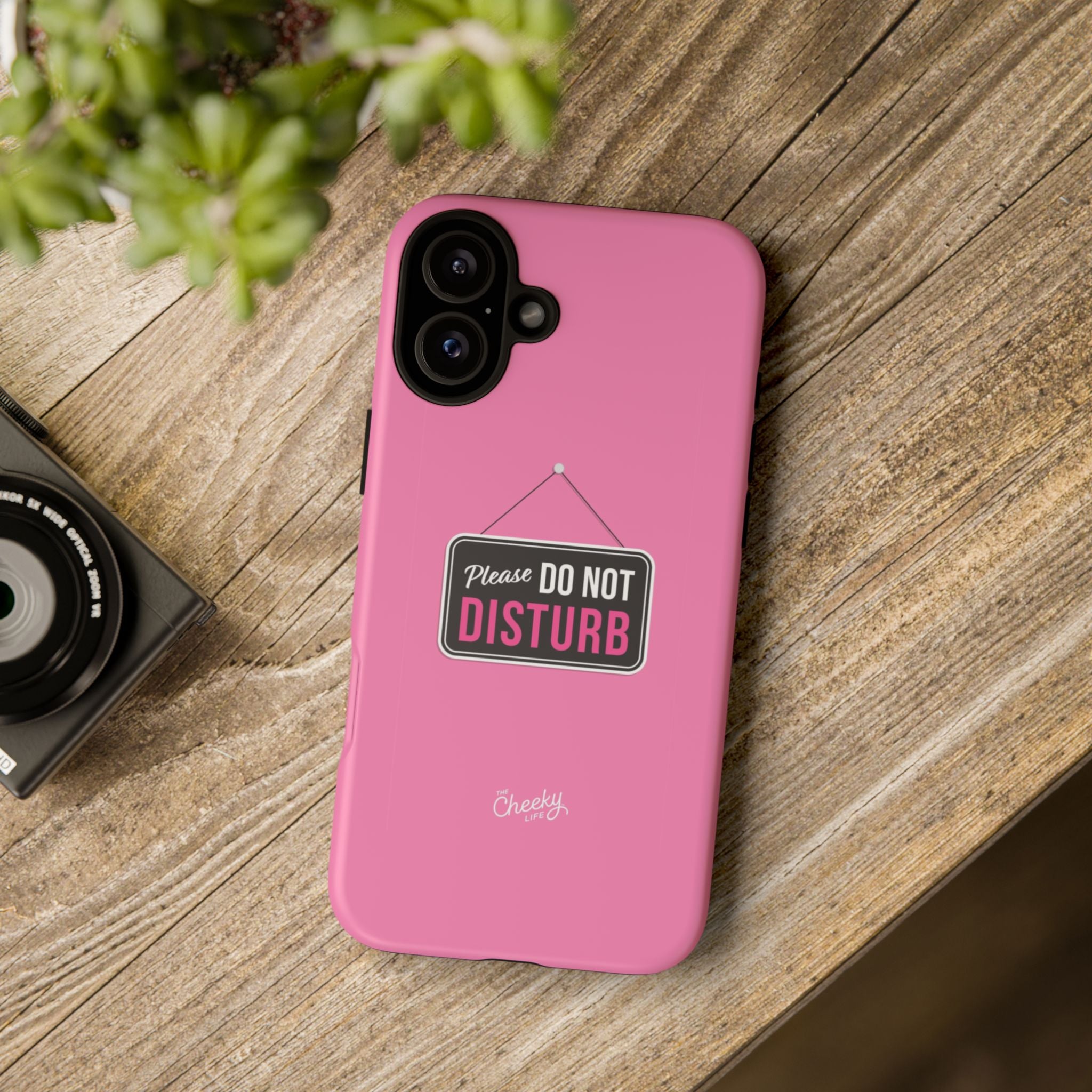 Do Not Disturb Phone Case, Cute Tough Case, Gift for Her, Motivational Tech Accessory, Pink Phone Cover with Attitude