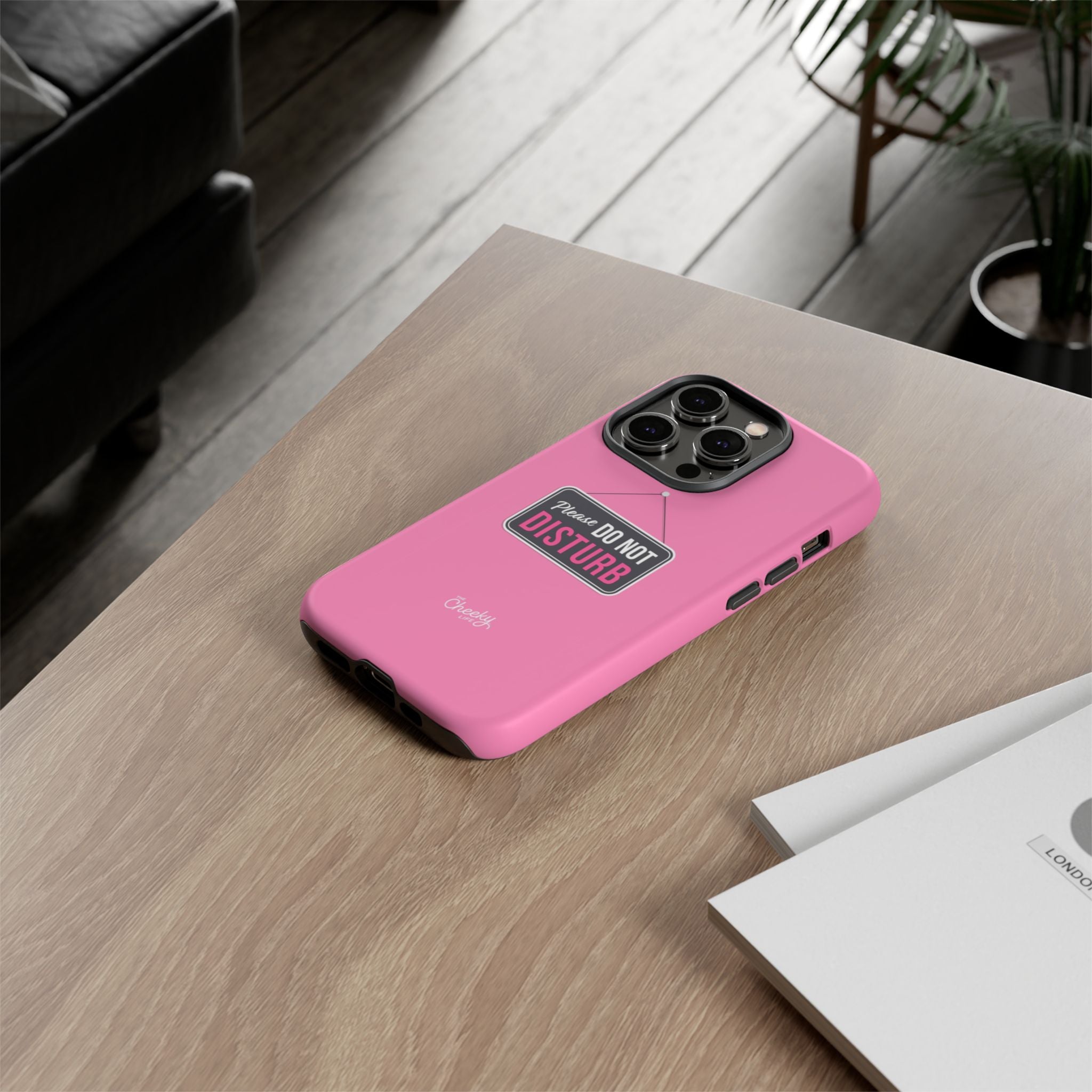 Do Not Disturb Phone Case, Cute Tough Case, Gift for Her, Motivational Tech Accessory, Pink Phone Cover with Attitude
