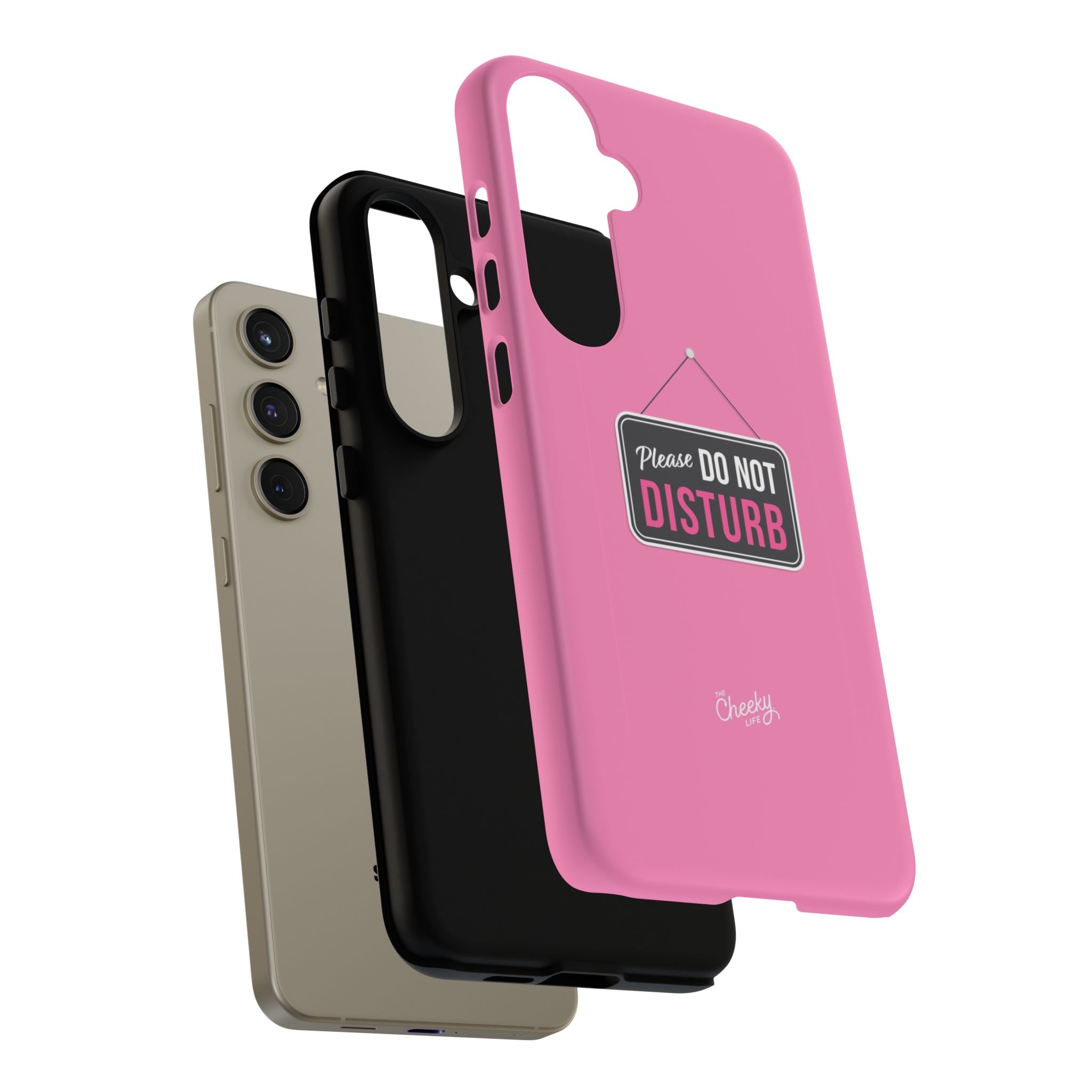 Do Not Disturb Phone Case, Cute Tough Case, Gift for Her, Motivational Tech Accessory, Pink Phone Cover with Attitude