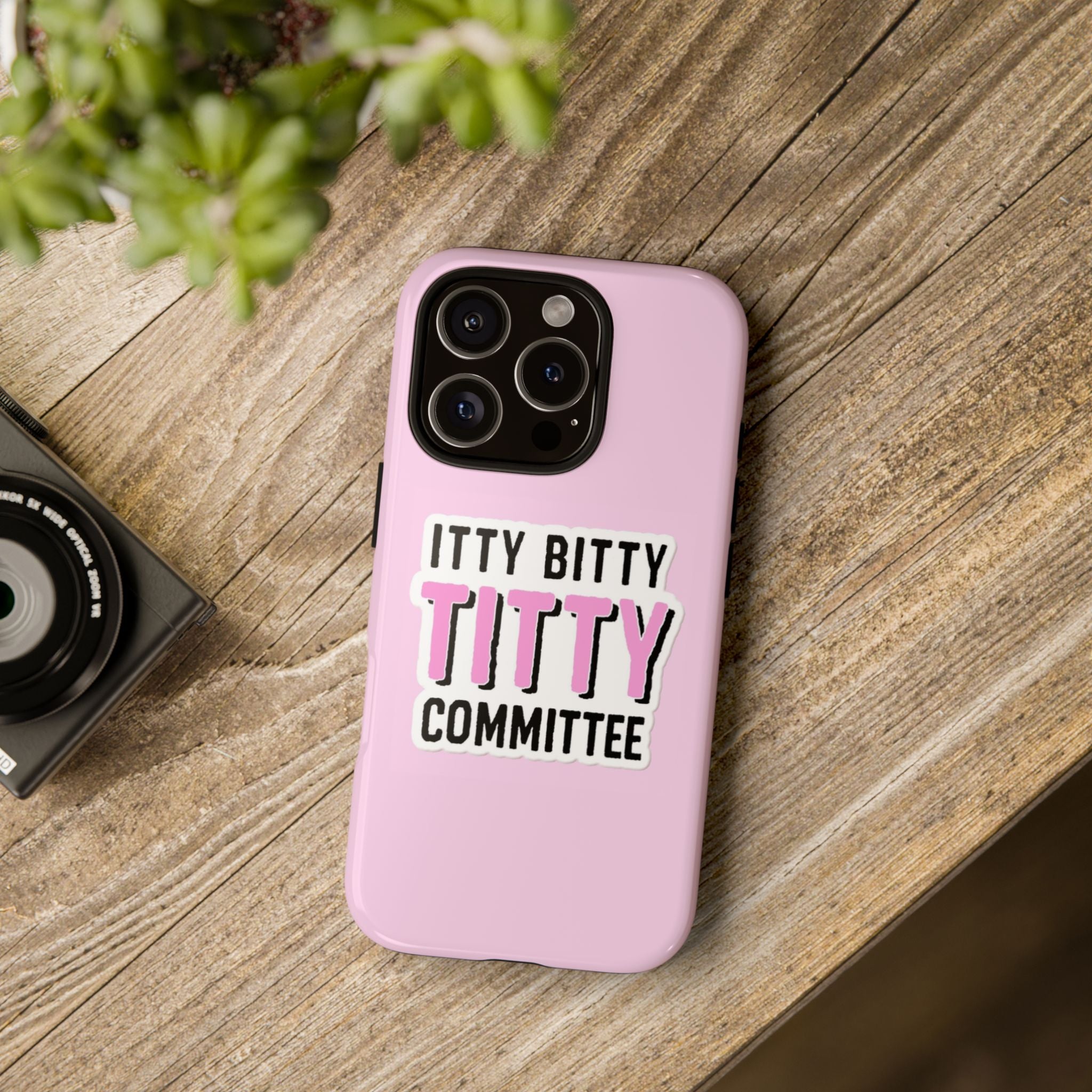 Pink Phone Case with Itty Bitty Titty Committee Design, Funny Phone Cover, Gift for Her, Cute Cellphone Case, Quirky Accessory