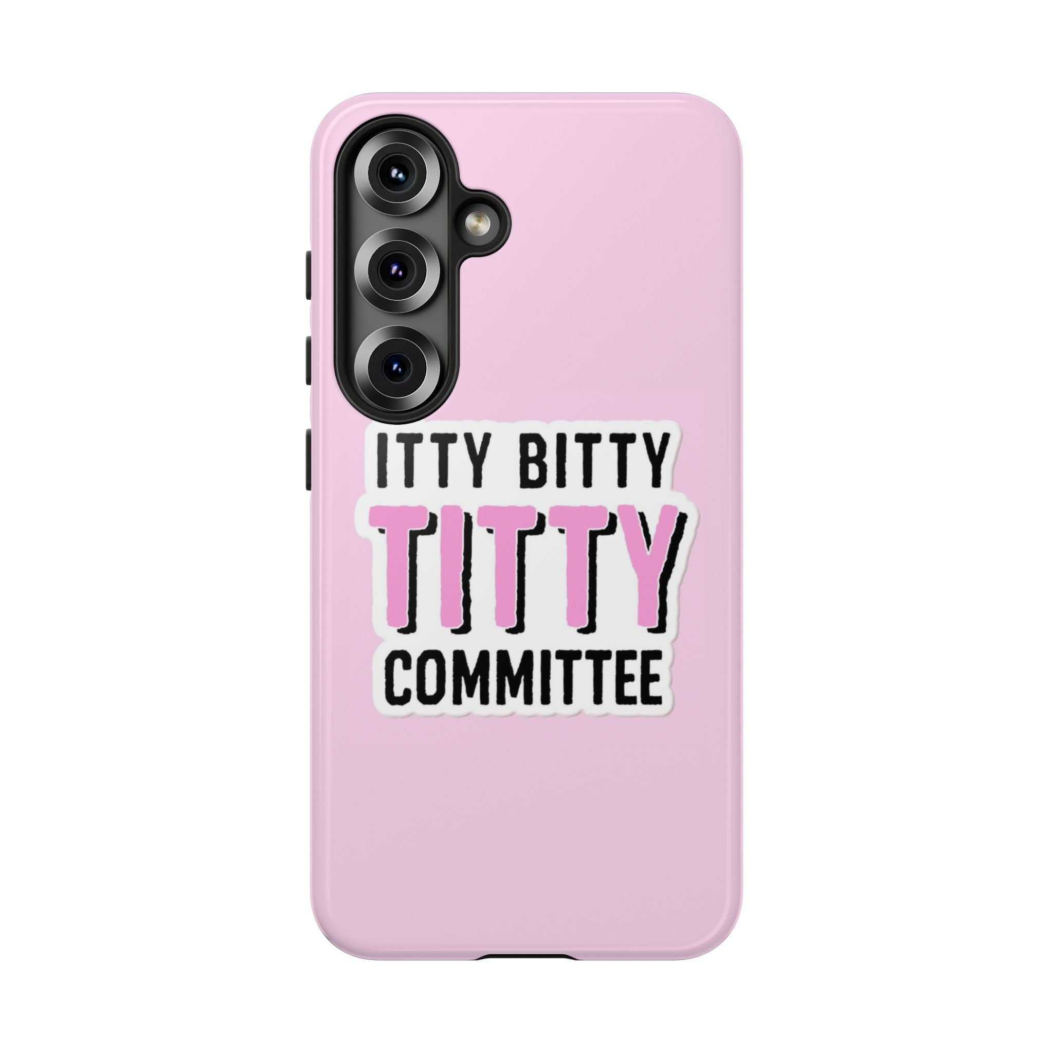 Pink Phone Case with Itty Bitty Titty Committee Design, Funny Phone Cover, Gift for Her, Cute Cellphone Case, Quirky Accessory