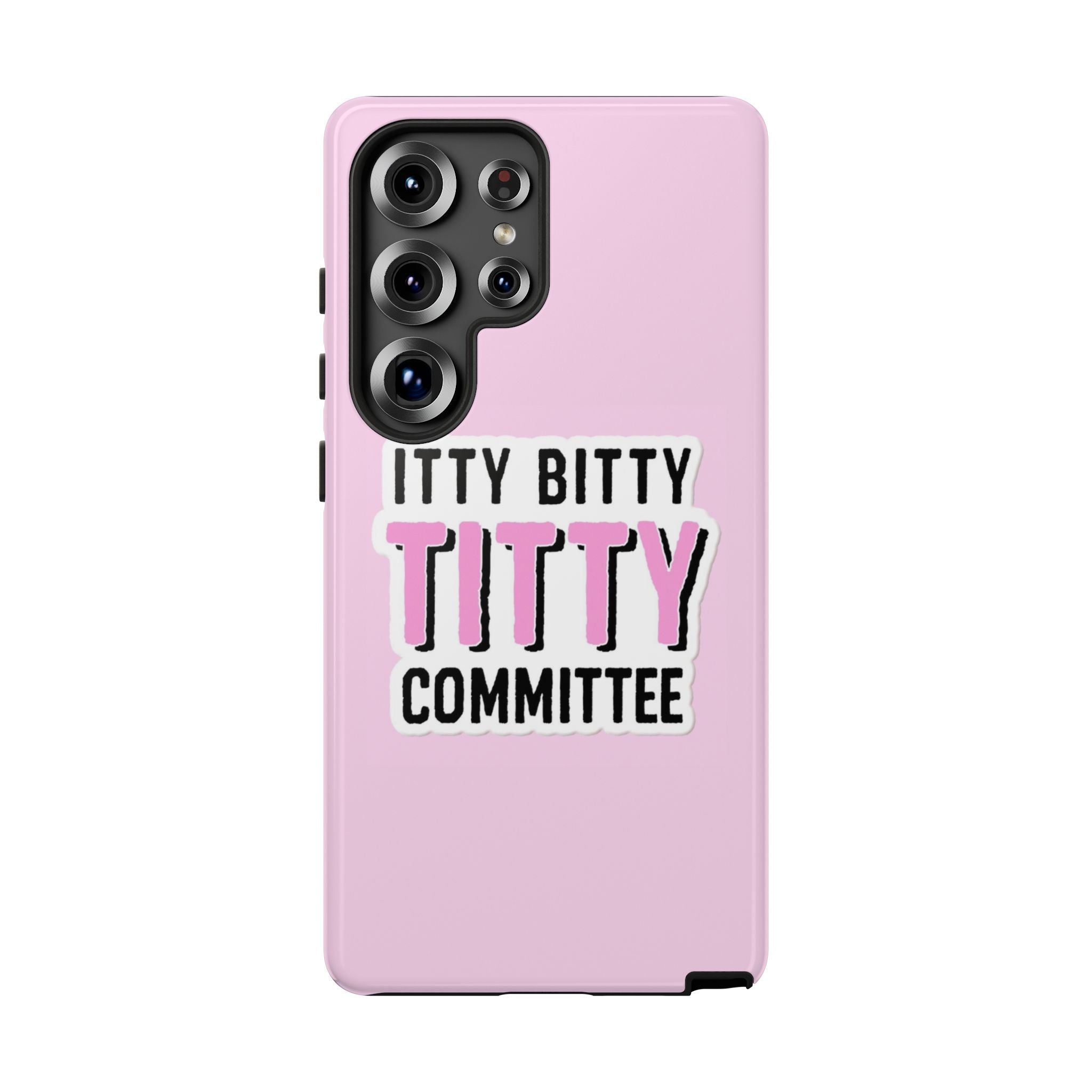 Pink Phone Case with Itty Bitty Titty Committee Design, Funny Phone Cover, Gift for Her, Cute Cellphone Case, Quirky Accessory